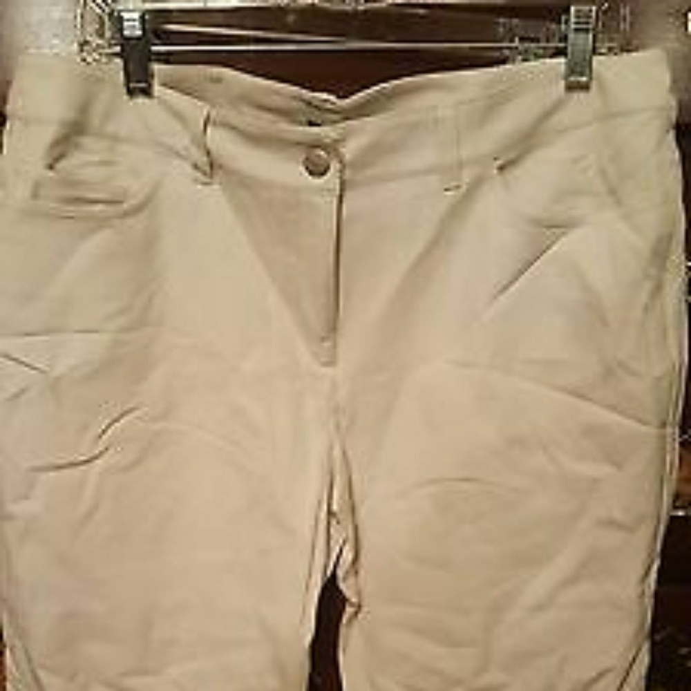 NWOT Eileen Fisher tan cotton cropped pants PL
